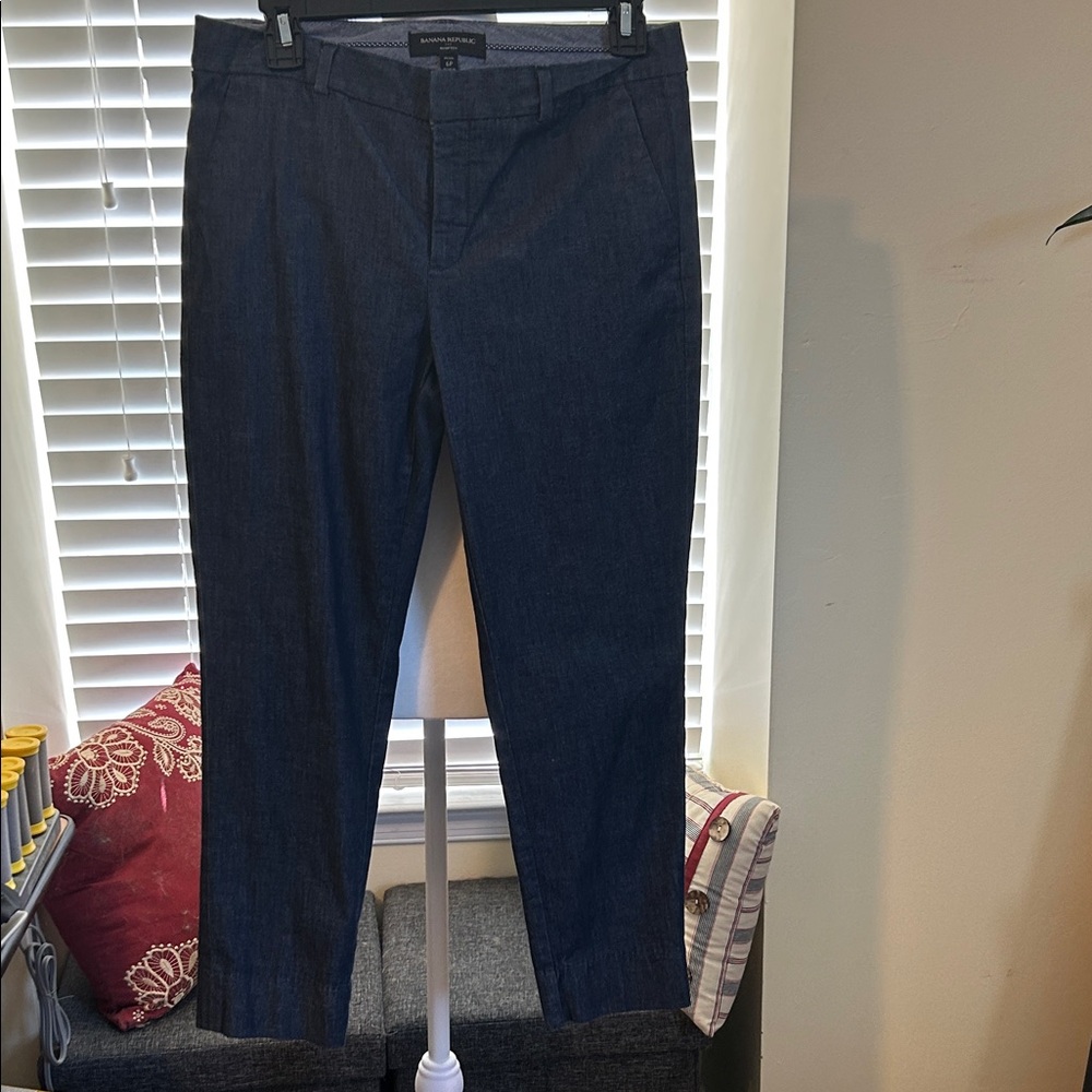 Banana Republic Women's Dark Navy Cropped Dress Pants